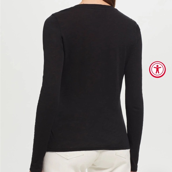 Goldie Metallic Placket Long Sleeve Henley Tee - Picture 5 of 8